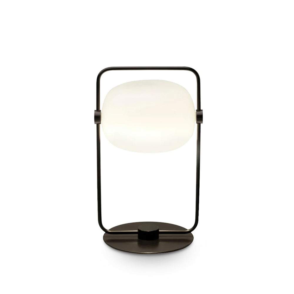 Minimalist Glass Table Lamp Metal Frame Design - Product detail 17