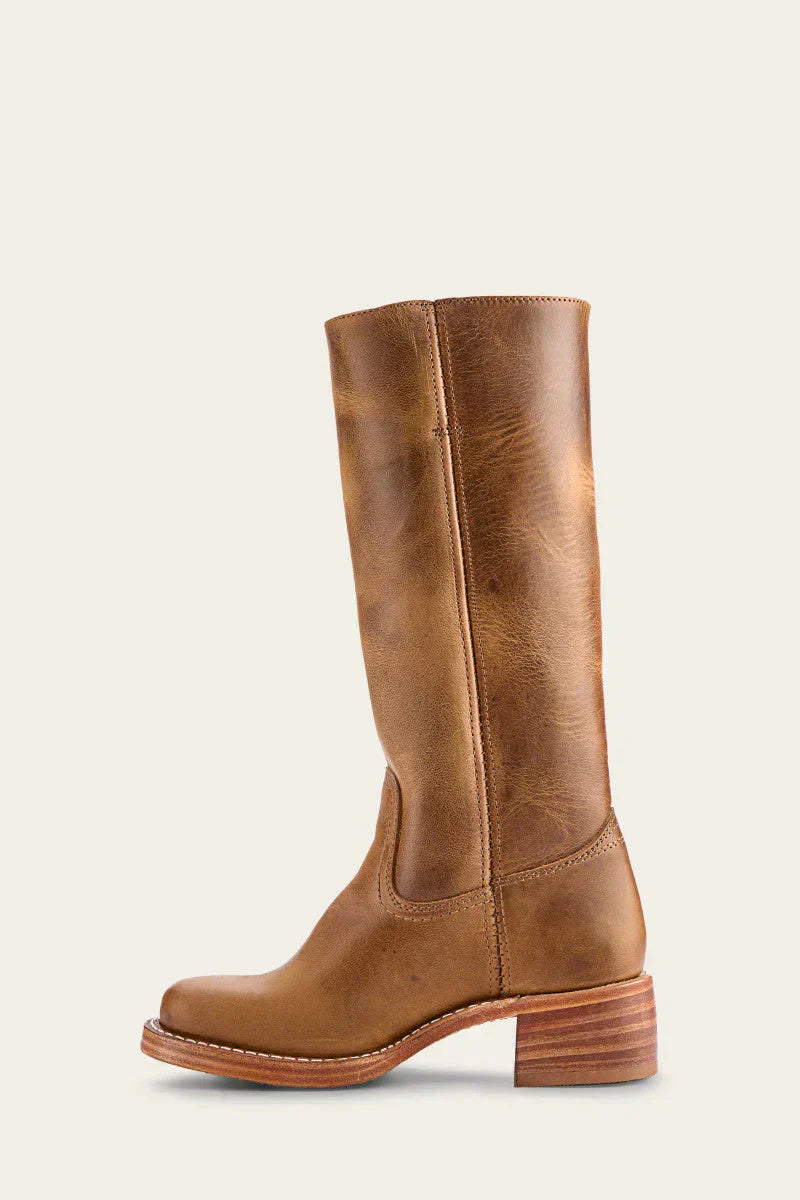 Classic Leather Riding Boots Mid-Height Block Heel Design - Product detail 5