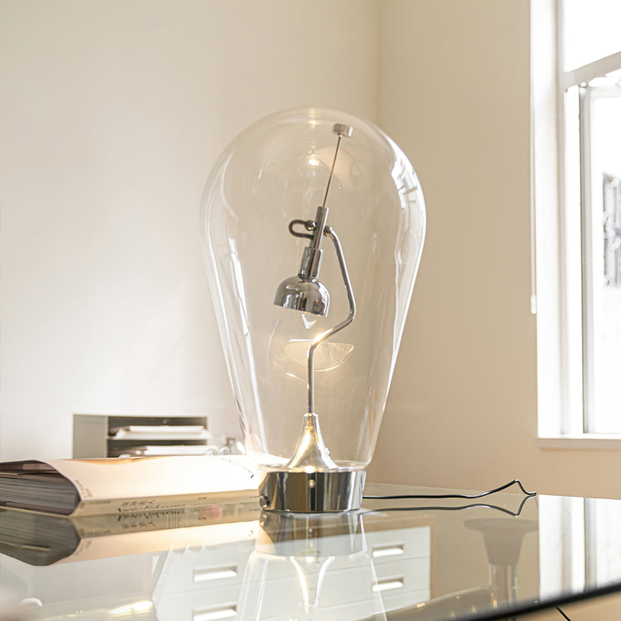 Modern LED Table Lamp Clear Glass Dome Design - Product detail 8