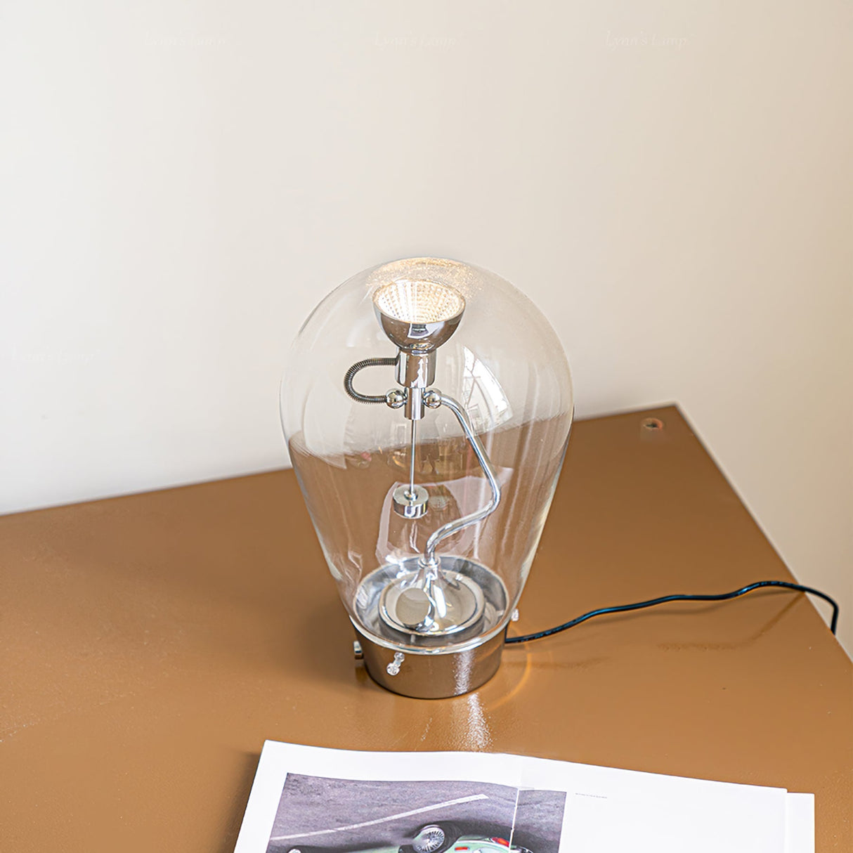 Modern LED Table Lamp Clear Glass Dome Design - Product detail 4