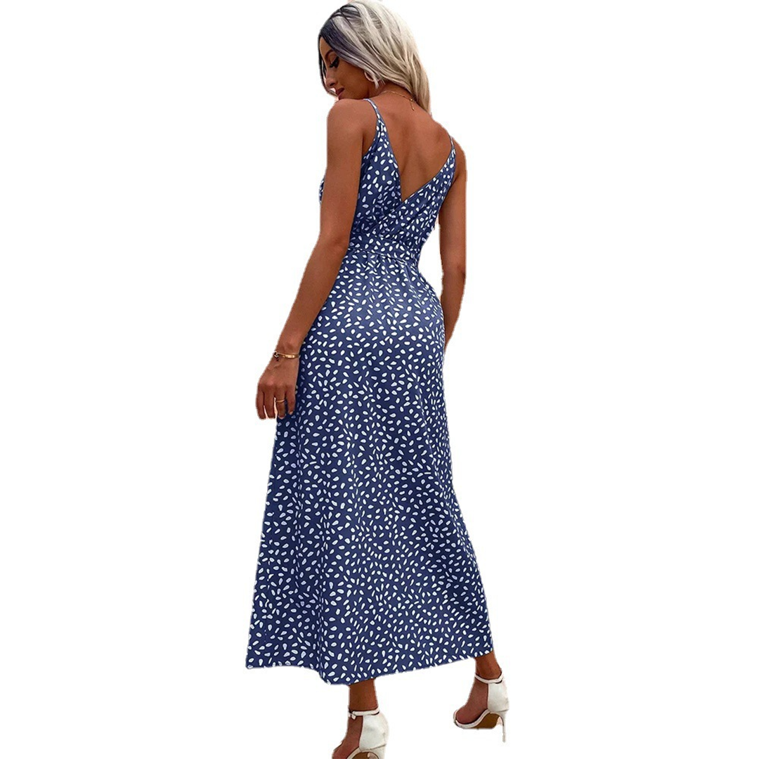 Summer Floral Maxi Dress V-Neck Split Design - Product detail 6