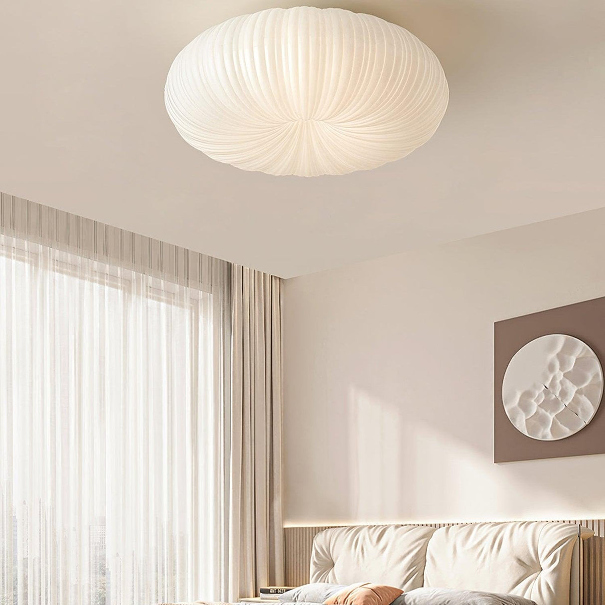 Modern Ceiling Light  Oval Ribbed Design With Smart Dimming - Product example