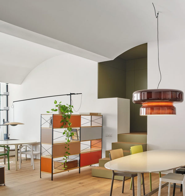 Nordic Glass Pendant Light Retro Brown Drum Shade Design - Product detail 11