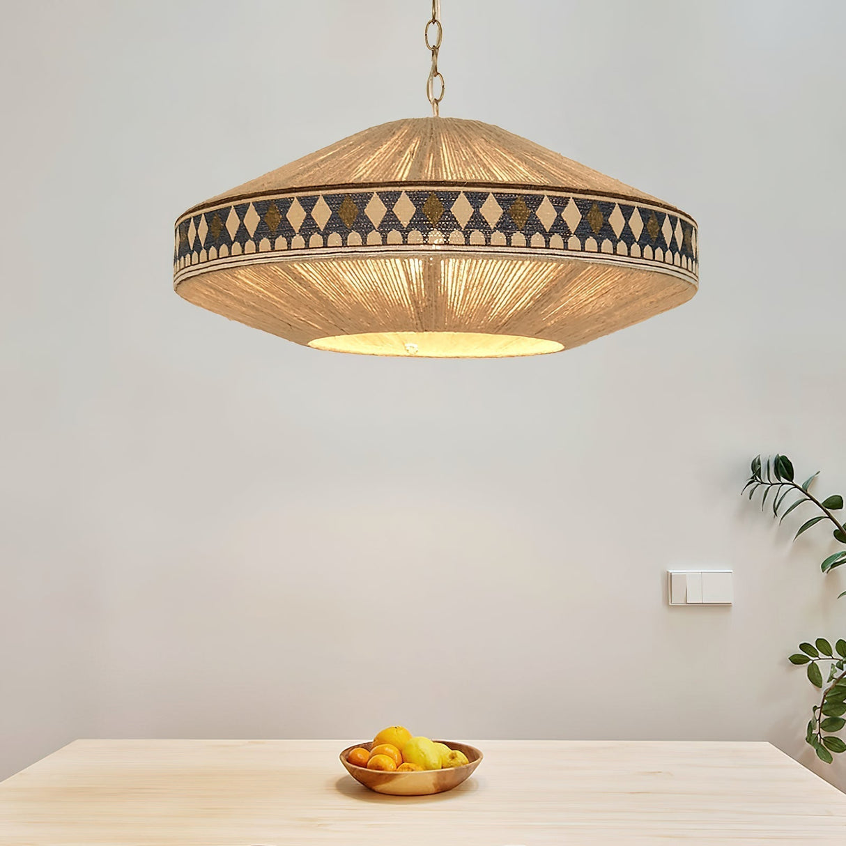 Bohemian Pendant Light Geometric Pattern with Fringe Detail - Product detail 5