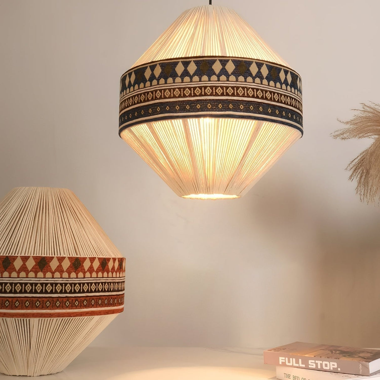 Bohemian Pendant Light Geometric Pattern with Fringe Detail - Product detail 12