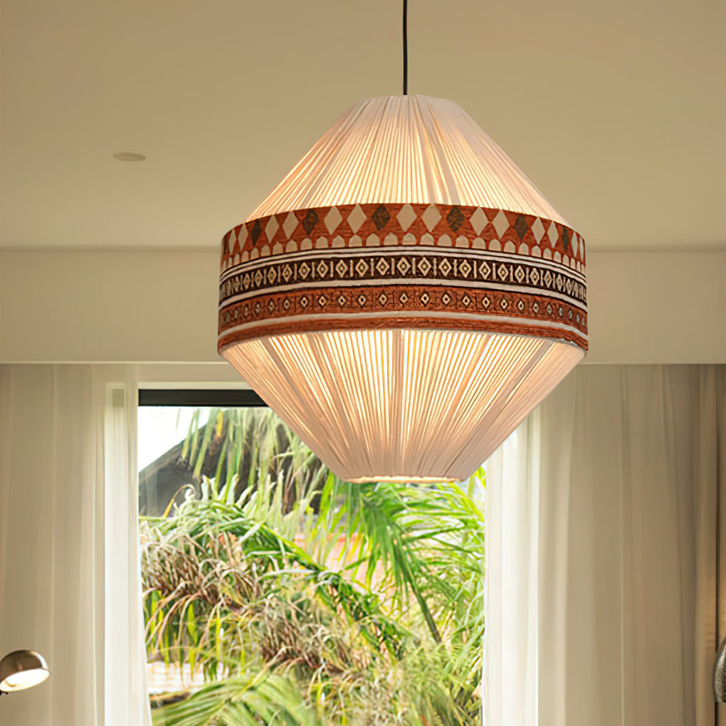 Bohemian Pendant Light Geometric Pattern with Fringe Detail - Product detail 4