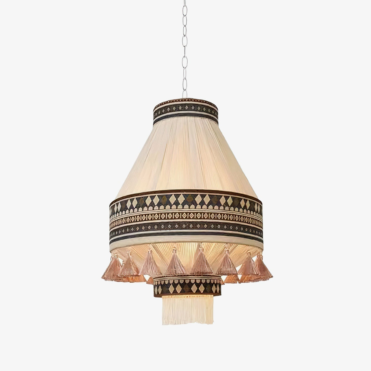 Bohemian Pendant Light Geometric Pattern with Fringe Detail - Product detail 19