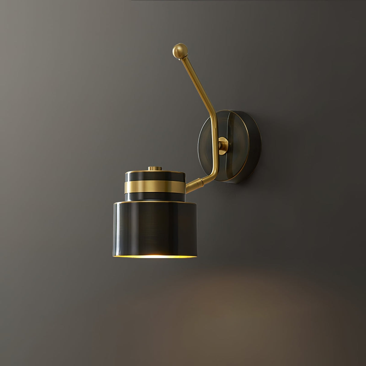 Modern Wall Sconce Black Aluminum With Gold Trim - Product detail 12