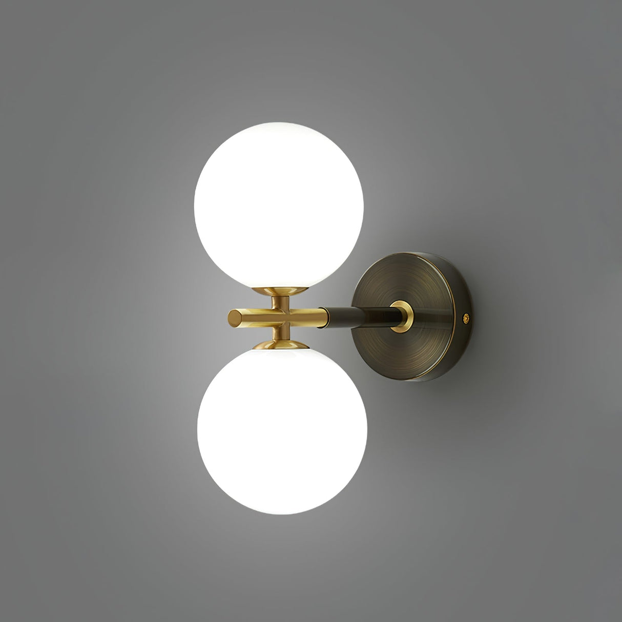 Modern Dual Globe Wall Light Brass Finish Sconce - Product detail 9