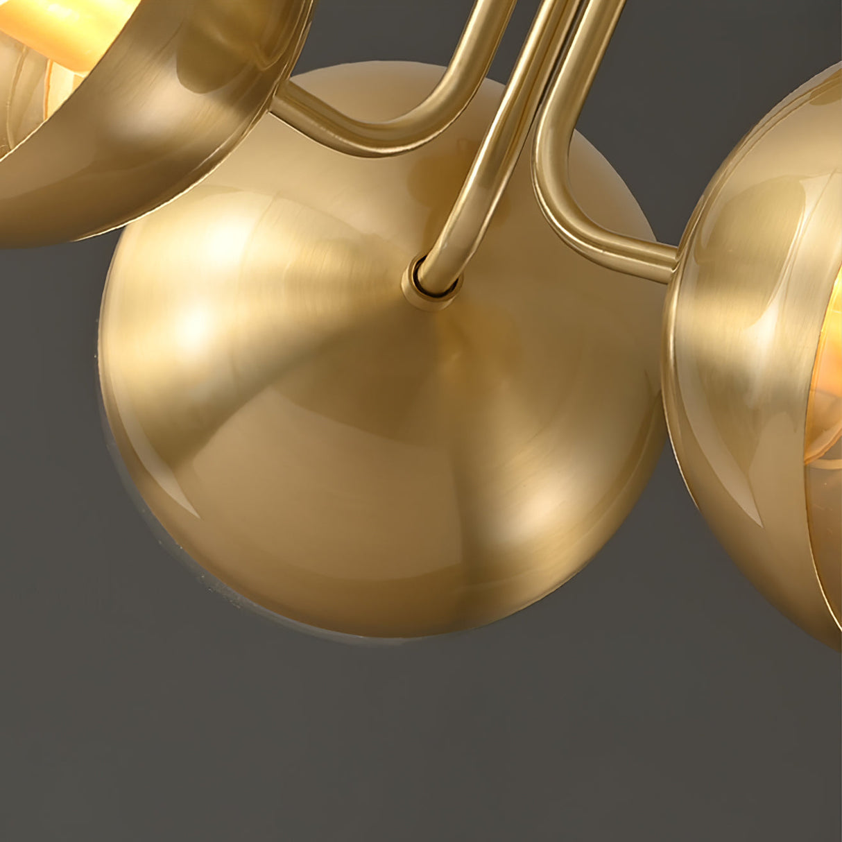 Modern Glass Globe Ceiling Light Brass Triple Sphere Design - Product detail 18
