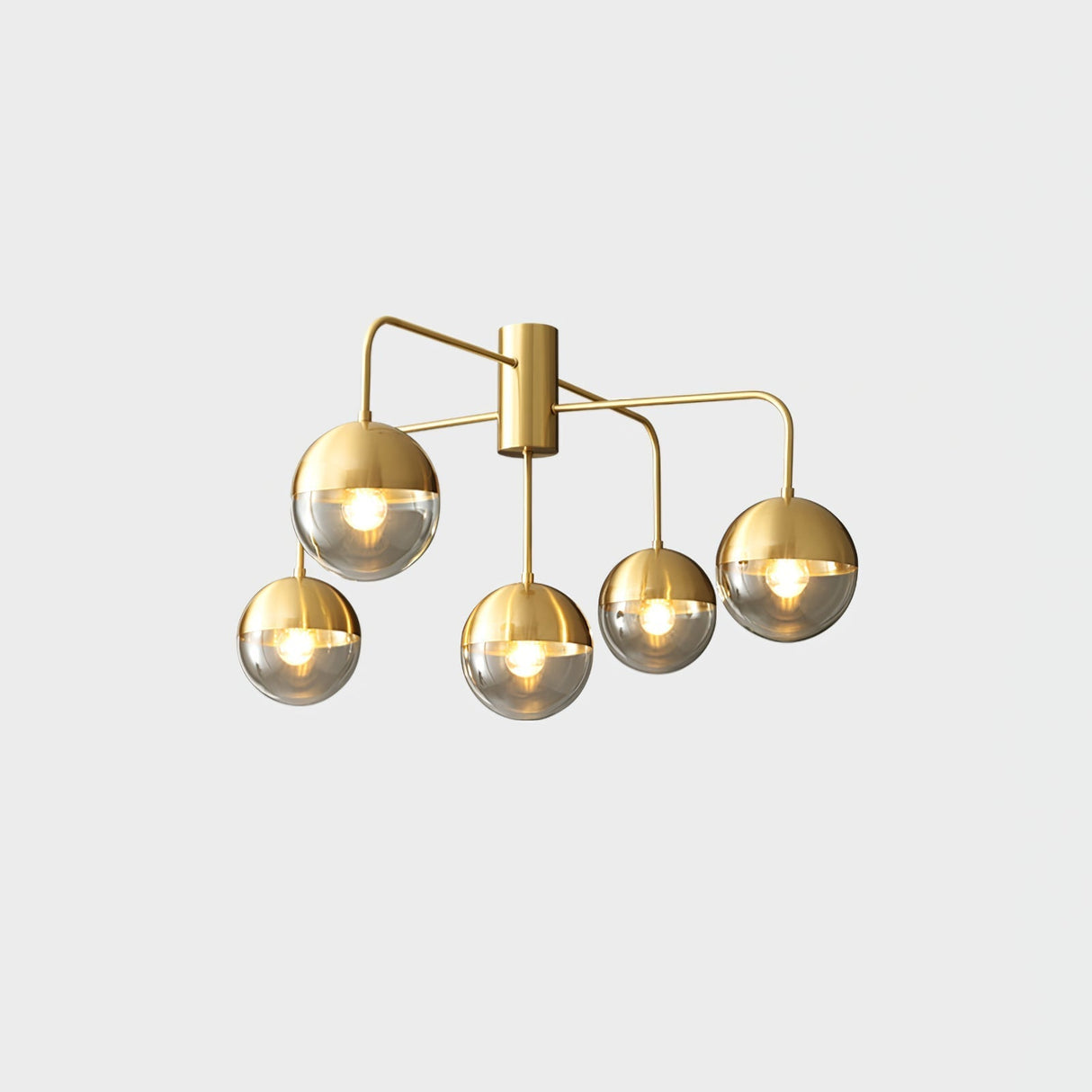 Modern Glass Globe Ceiling Light Brass Triple Sphere Design - Product detail 26