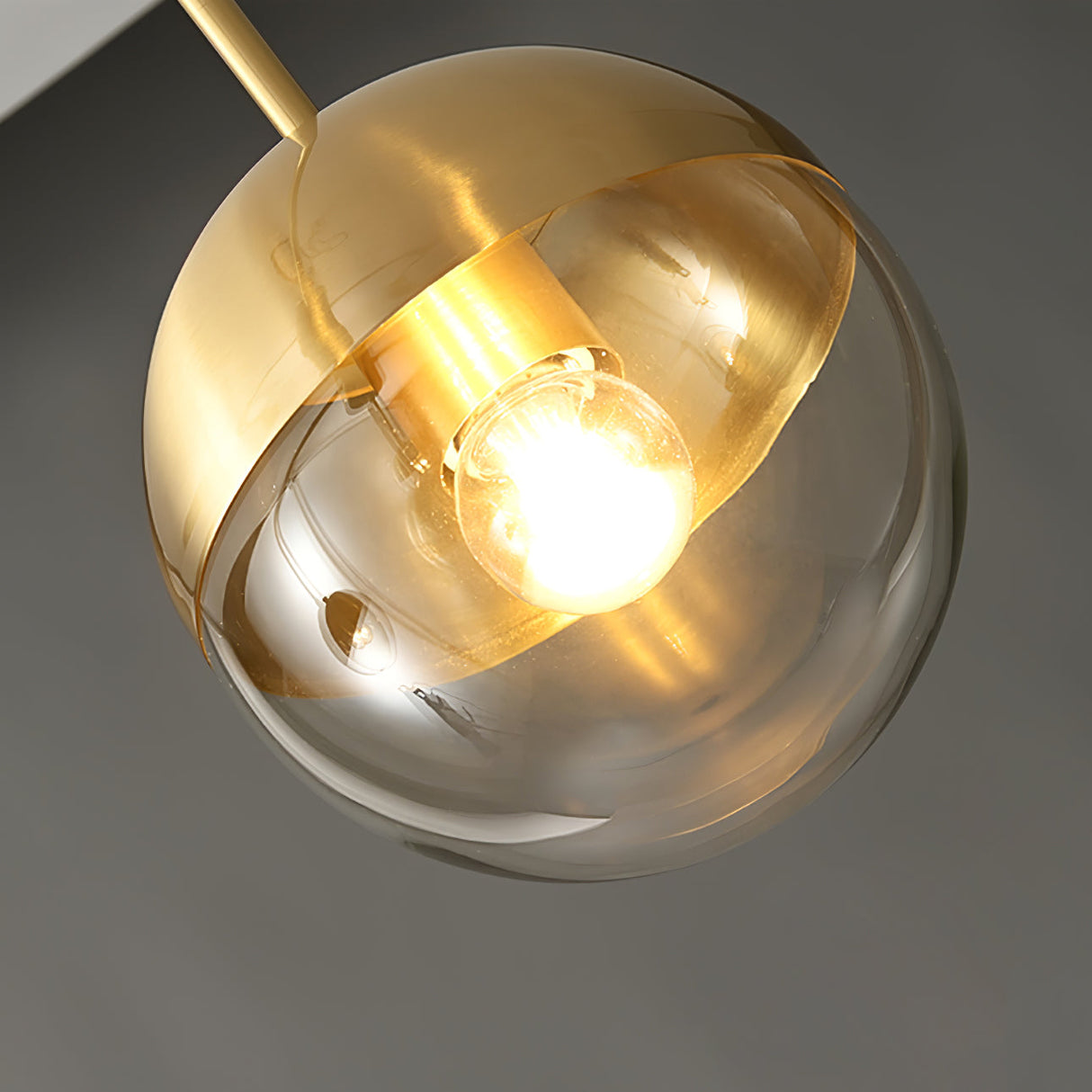 Modern Glass Globe Ceiling Light Brass Triple Sphere Design - Product detail 17