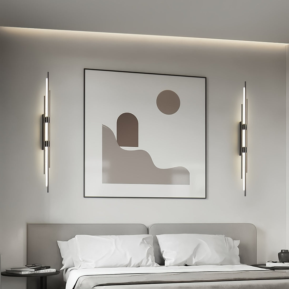 Modern LED Wall Light  Linear Gold Metal Design - Detailed view
