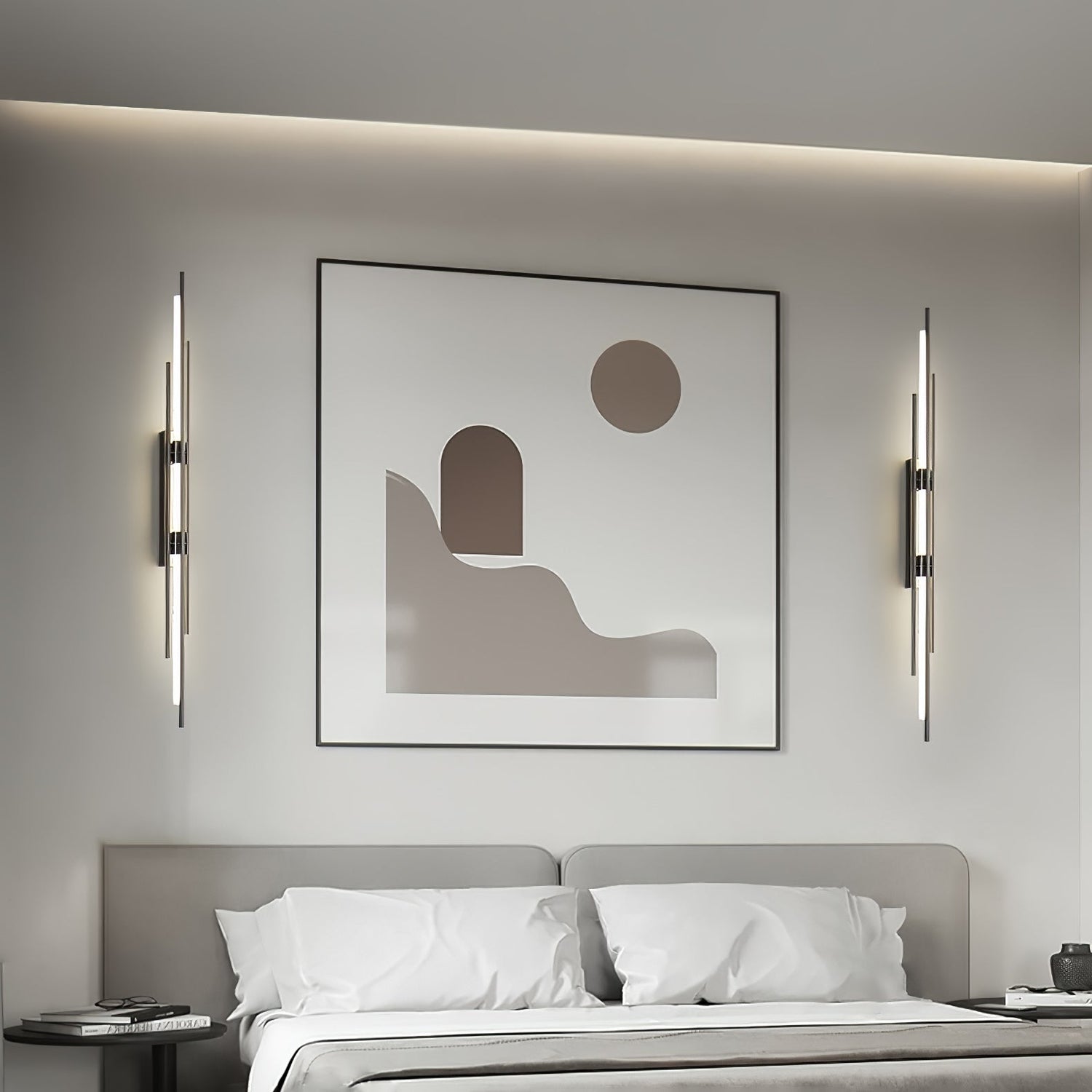 Modern LED Wall Light  Linear Gold Metal Design - Detailed view