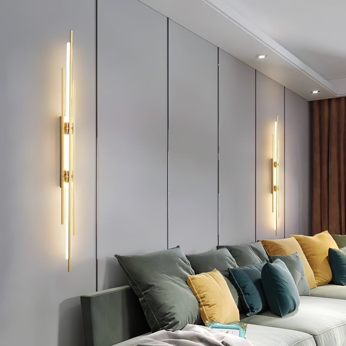 Modern LED Wall Light  Linear Gold Metal Design - Product example