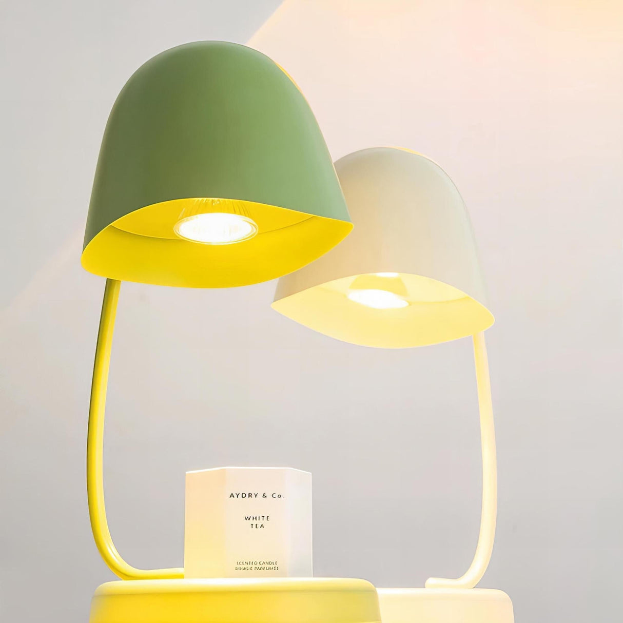 Modern Table Lamp Curved Metal Shade with Candle Holder - Product detail 10