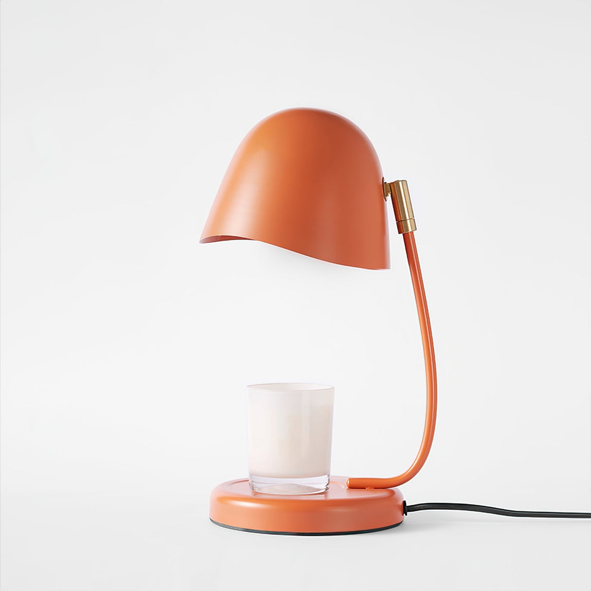 Modern Table Lamp Curved Metal Shade with Candle Holder - Product detail 9