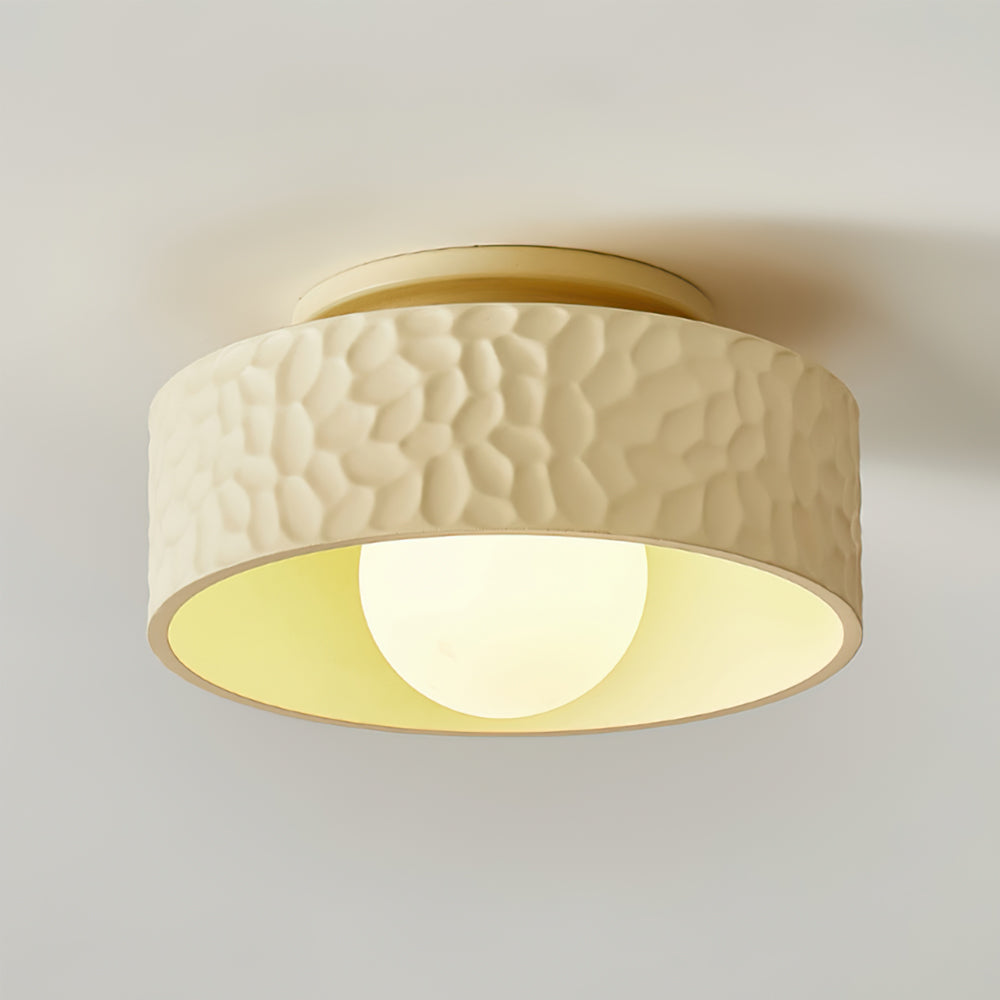 Modern Ceiling Light Textured White Glass Shade - Detailed view