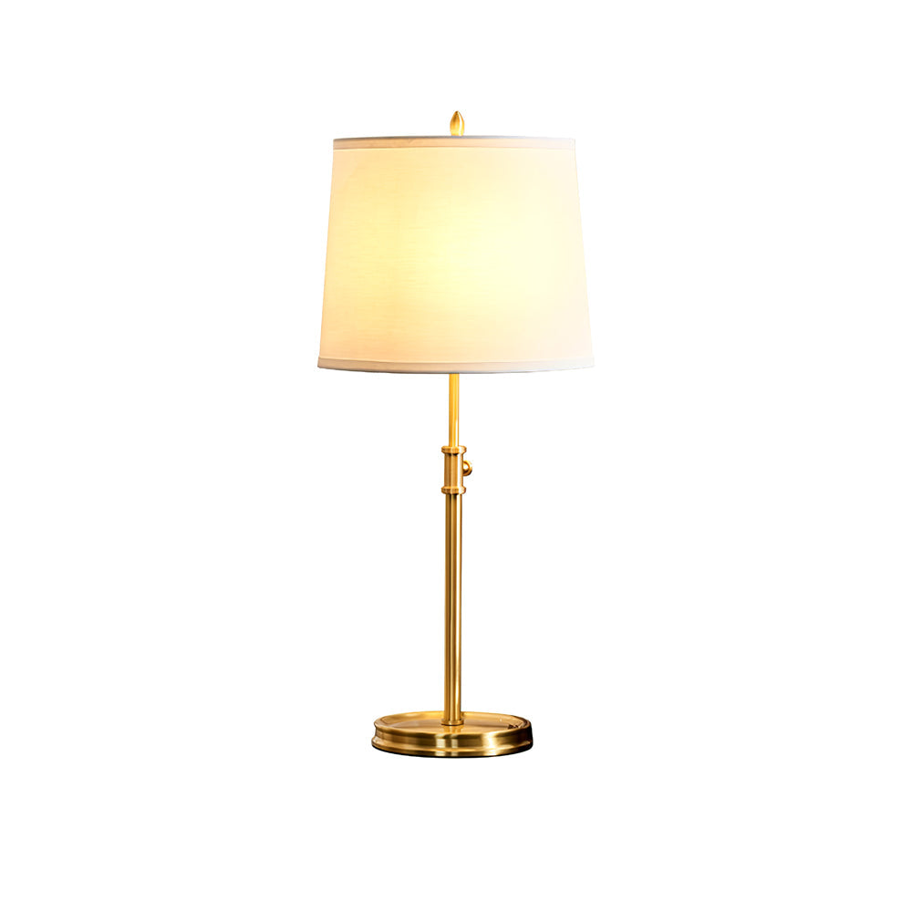 Classic Brass Table Lamp White Linen Shade Adjustable Height - Product detail 15