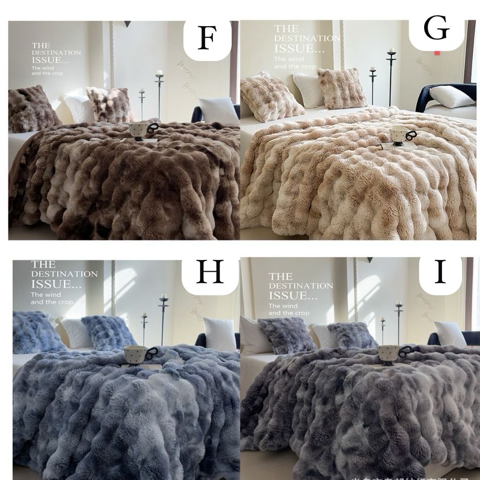 Faux Fur Throw Blanket Ultra Soft Plush Gray Texture - Product detail 7