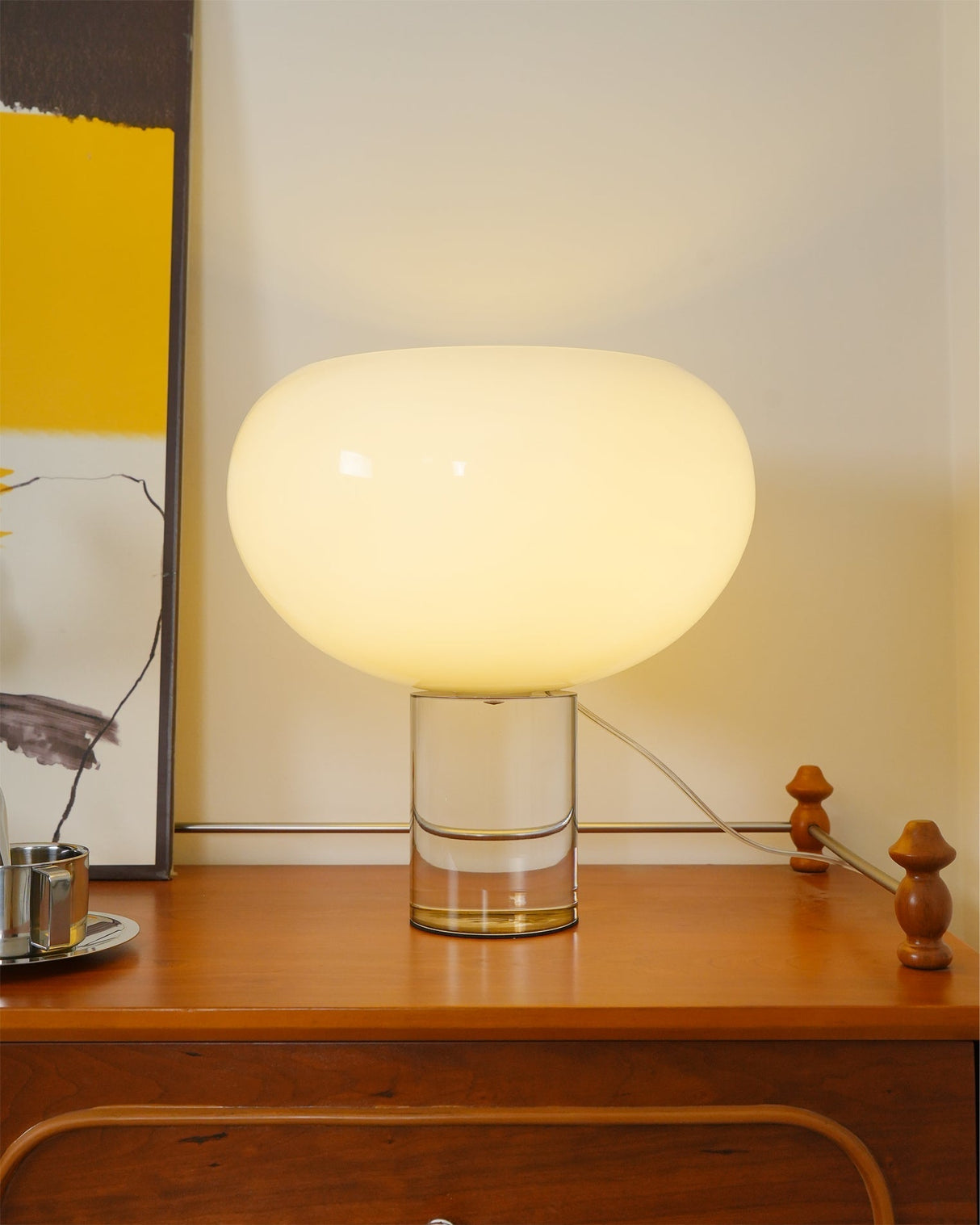 Modern Glass Table Lamp Round Dome Design - Product detail 11