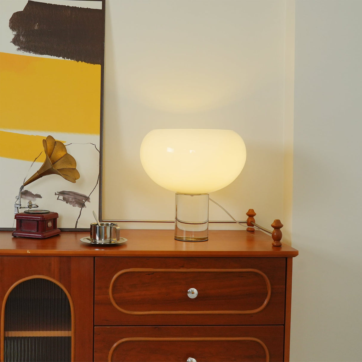 Modern Glass Table Lamp Round Dome Design - Product detail 10
