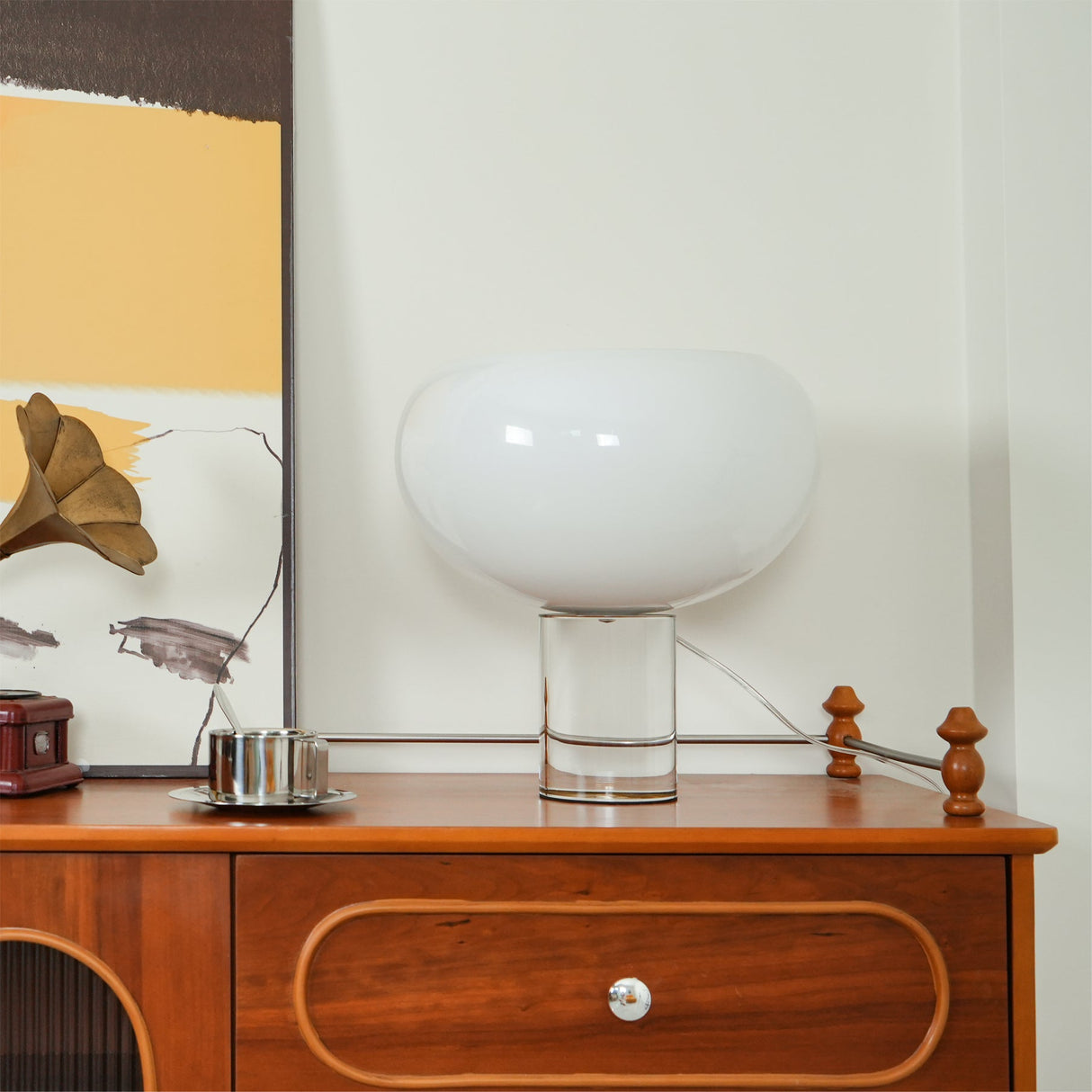Modern Glass Table Lamp Round Dome Design - Product example