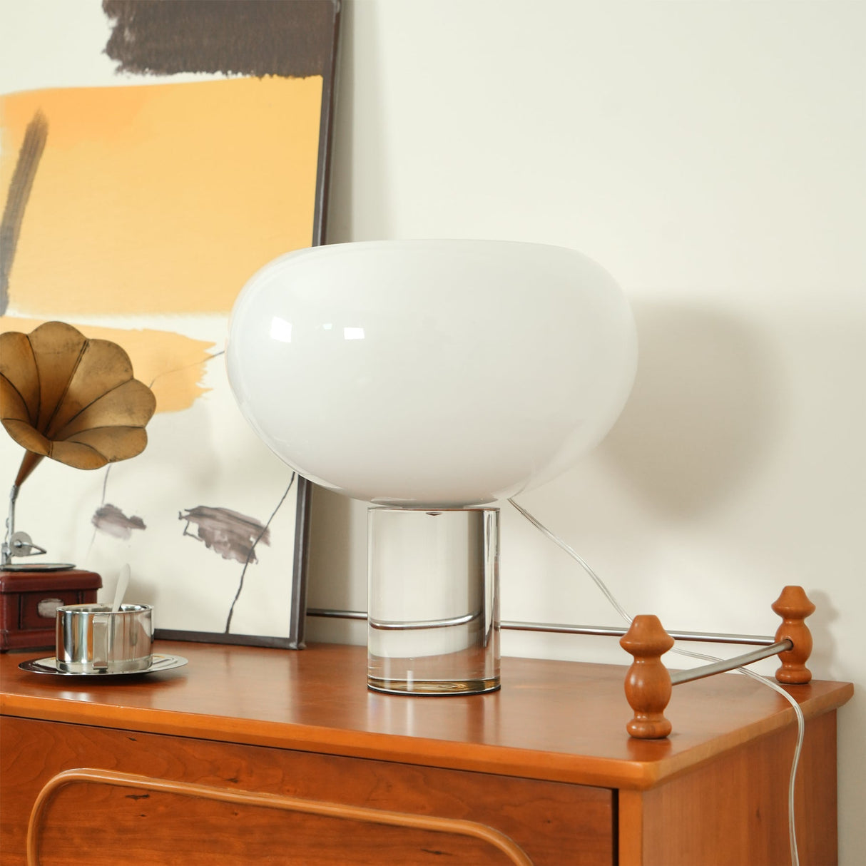 Modern Glass Table Lamp Round Dome Design - Product detail 5