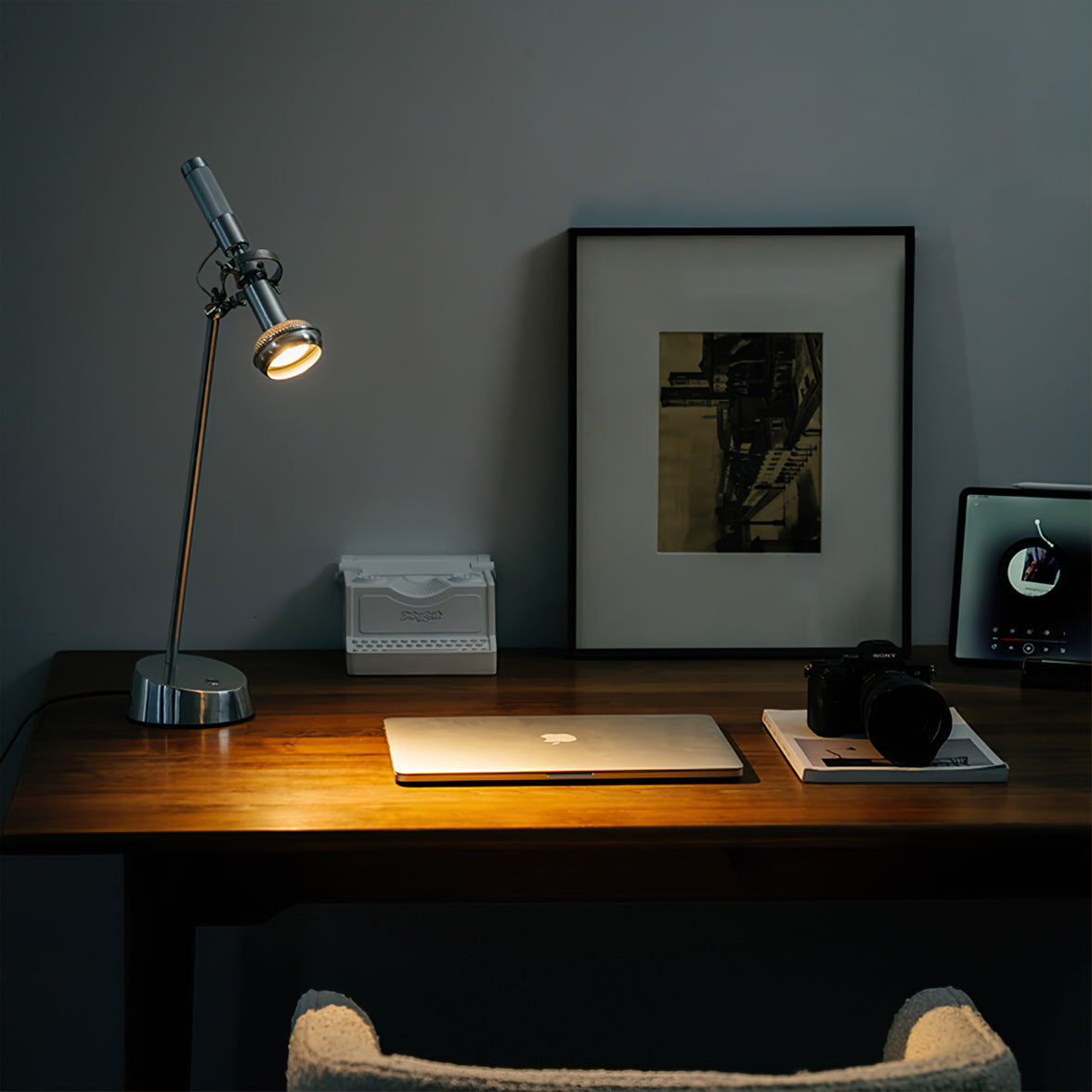 Industrial Table Lamp Adjustable Chrome Metal Design - Product detail 10