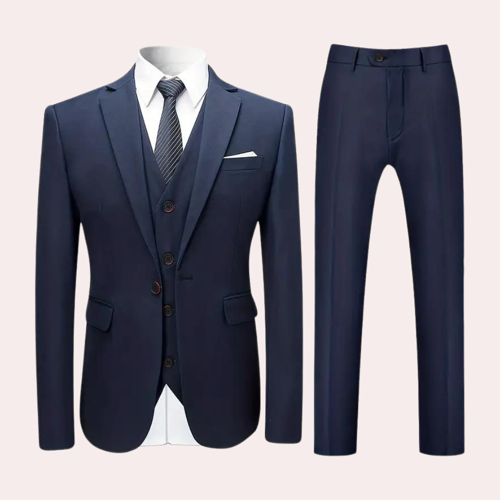 Classic Three Piece Suit Navy Business Formal Set - Product detail 8