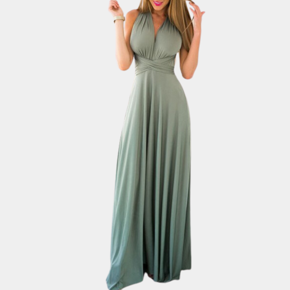Convertible Maxi Dress Elegant One-Shoulder Design - Product detail 9