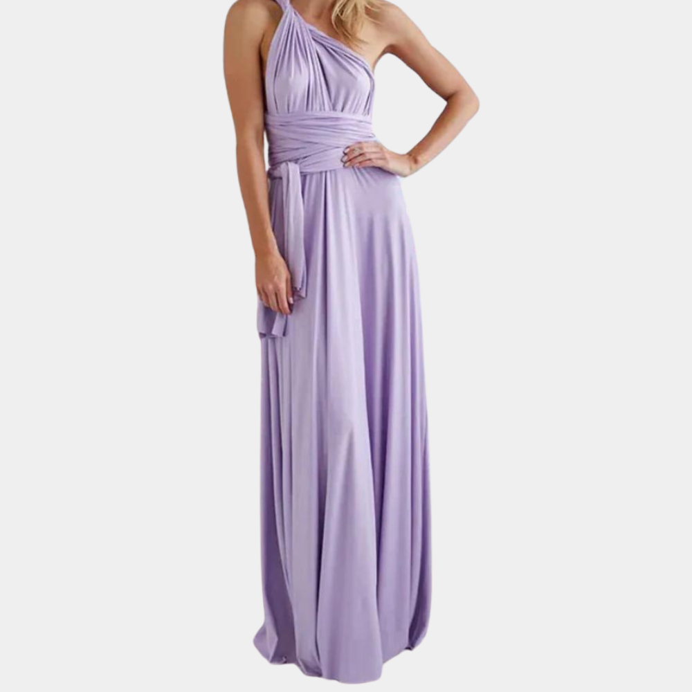 Women's Multiway Wrap Convertible Boho Maxi Club Long Dress Deep Purple / M