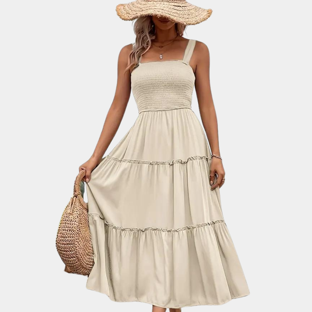 Summer Maxi Dress Smocked Bodice Tiered Design - Product detail 5