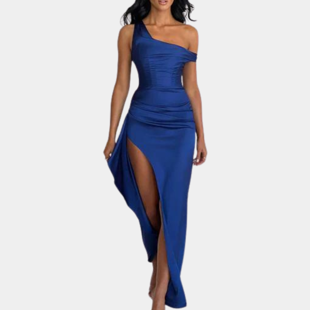 One Shoulder Evening Dress Asymmetric High Slit Design - Product detail 8