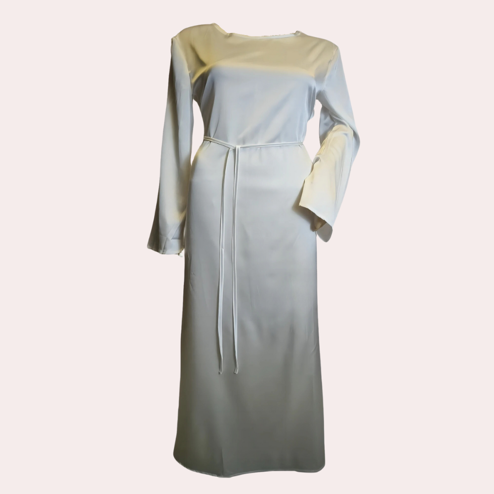 Satin Evening Maxi Dress Bell Sleeve Design - Product detail 5