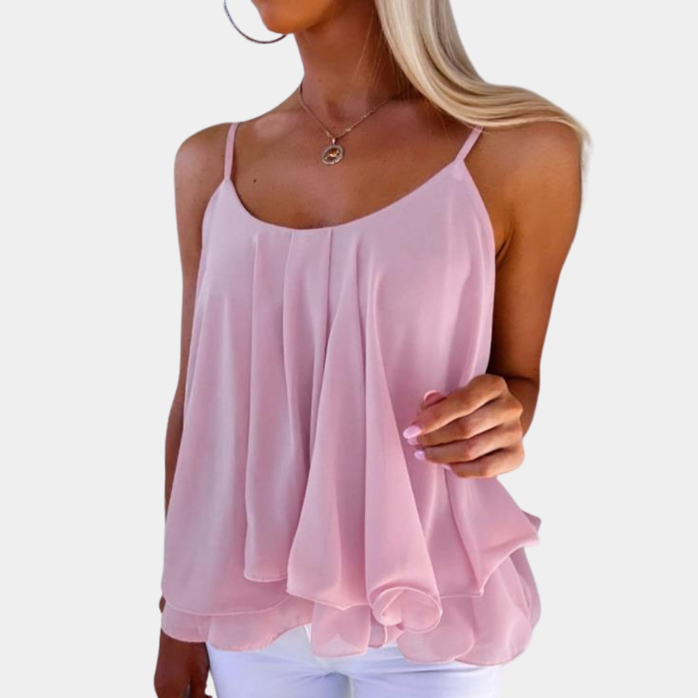 Summer Chiffon Tank Top Flowy Sleeveless Design - Product detail 10