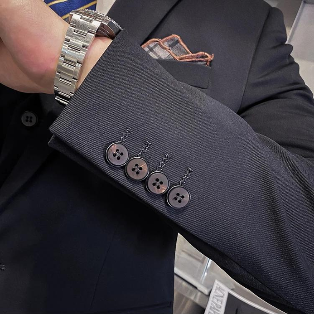 Classic Three Piece Suit Premium Black Business Attire - Product detail 4