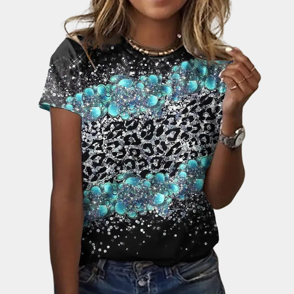 Paisley Print Cotton Blouse Blue Ombre Pattern Design - Product detail 8