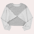Geometric Cotton Sweatshirt  Two-Tone Patchwork Design - Product detail 5
