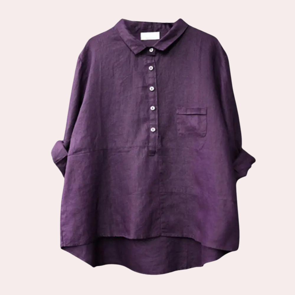 Cotton Linen Summer Shirt Relaxed Fit with Chest Pocket - Product detail 12