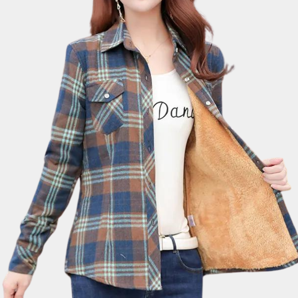 Plaid Fleece Lined Shirt  Soft Cotton Flannel With Thermal Interior - Product example