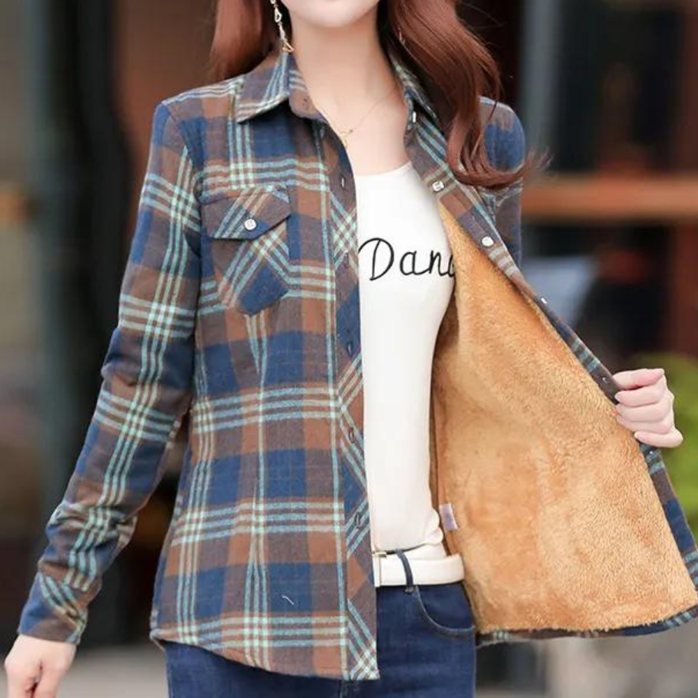 Plaid Fleece Lined Shirt  Soft Cotton Flannel With Thermal Interior - Product detail 6