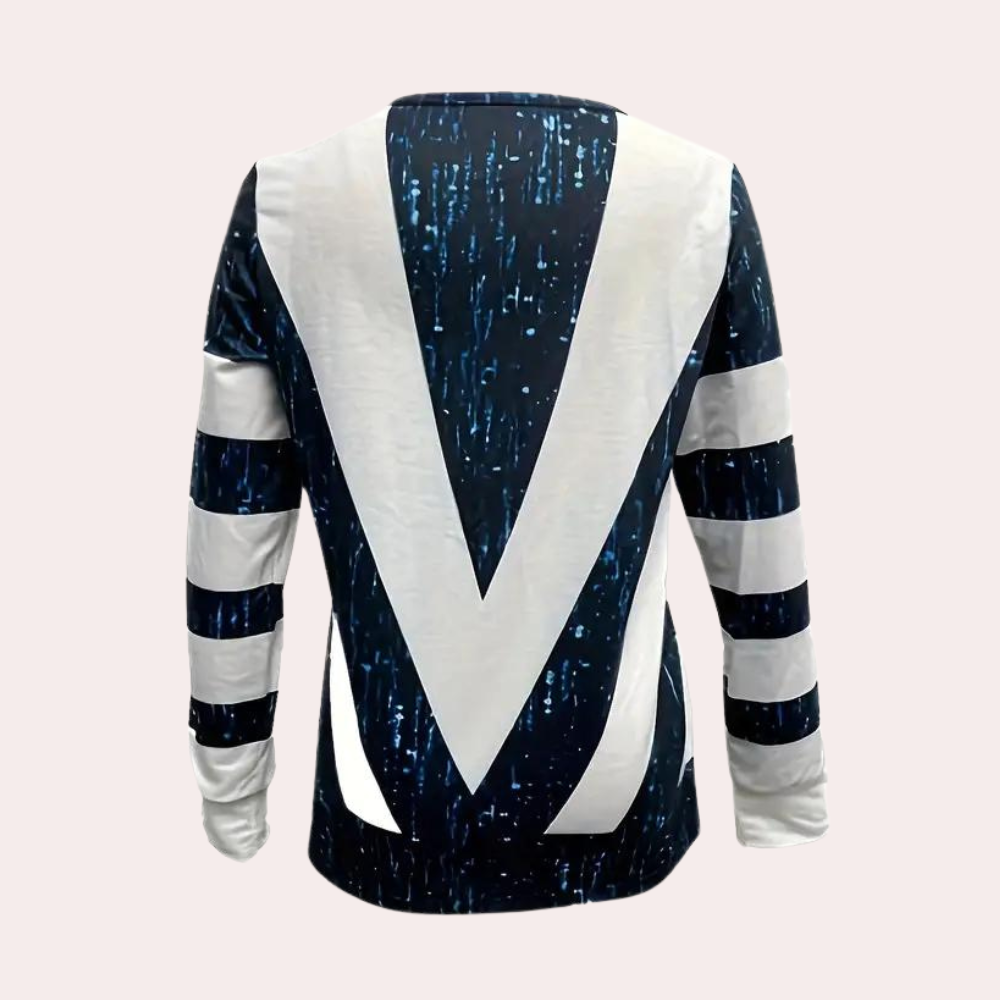 Modern Zip-Up Pullover Emerald Metallic Pattern - Product example