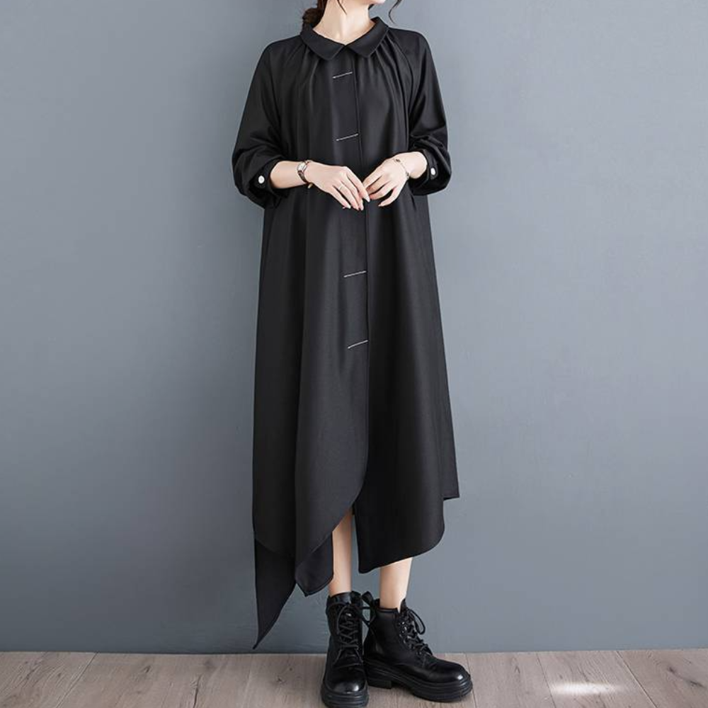 Asymmetric Maxi Dress Long Sleeve Elegant Design - Product example