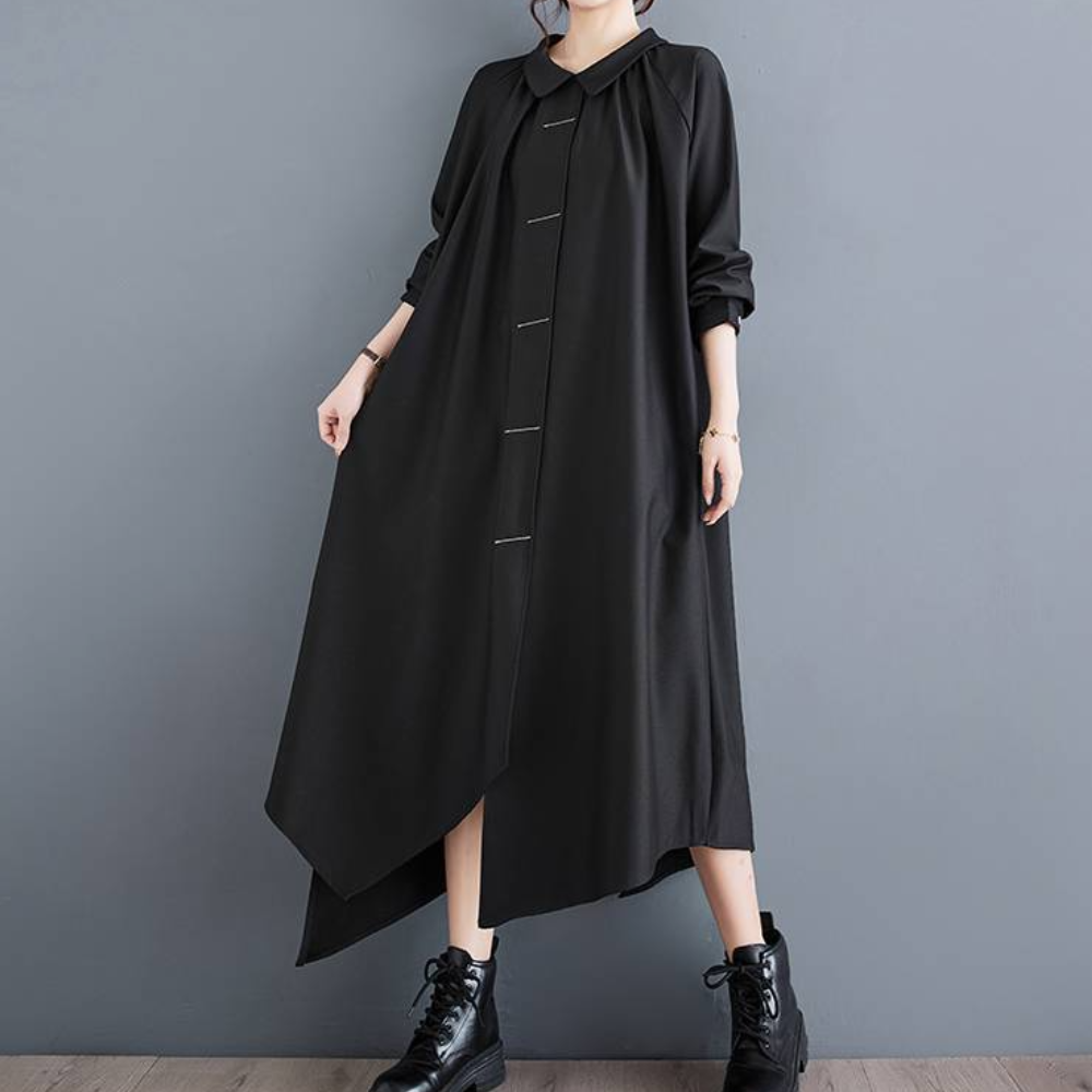 Asymmetric Maxi Dress Long Sleeve Elegant Design - Product detail 6