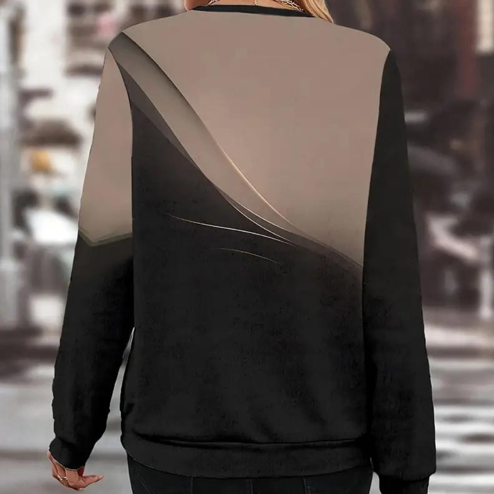 Modern Gradient Zipper Top Two-Tone Casual Design - Detailed view