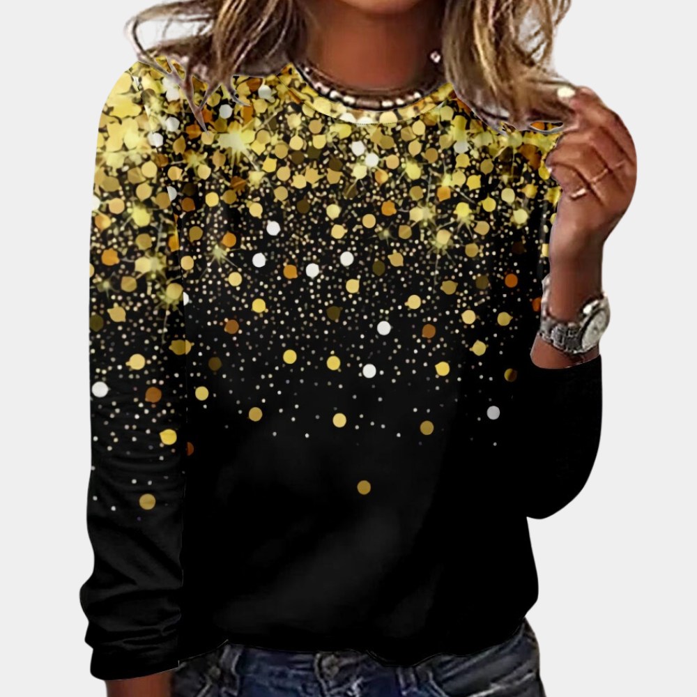 Starry Night Womens Blouse Pink Glitter Gradient Pattern - Product detail 10
