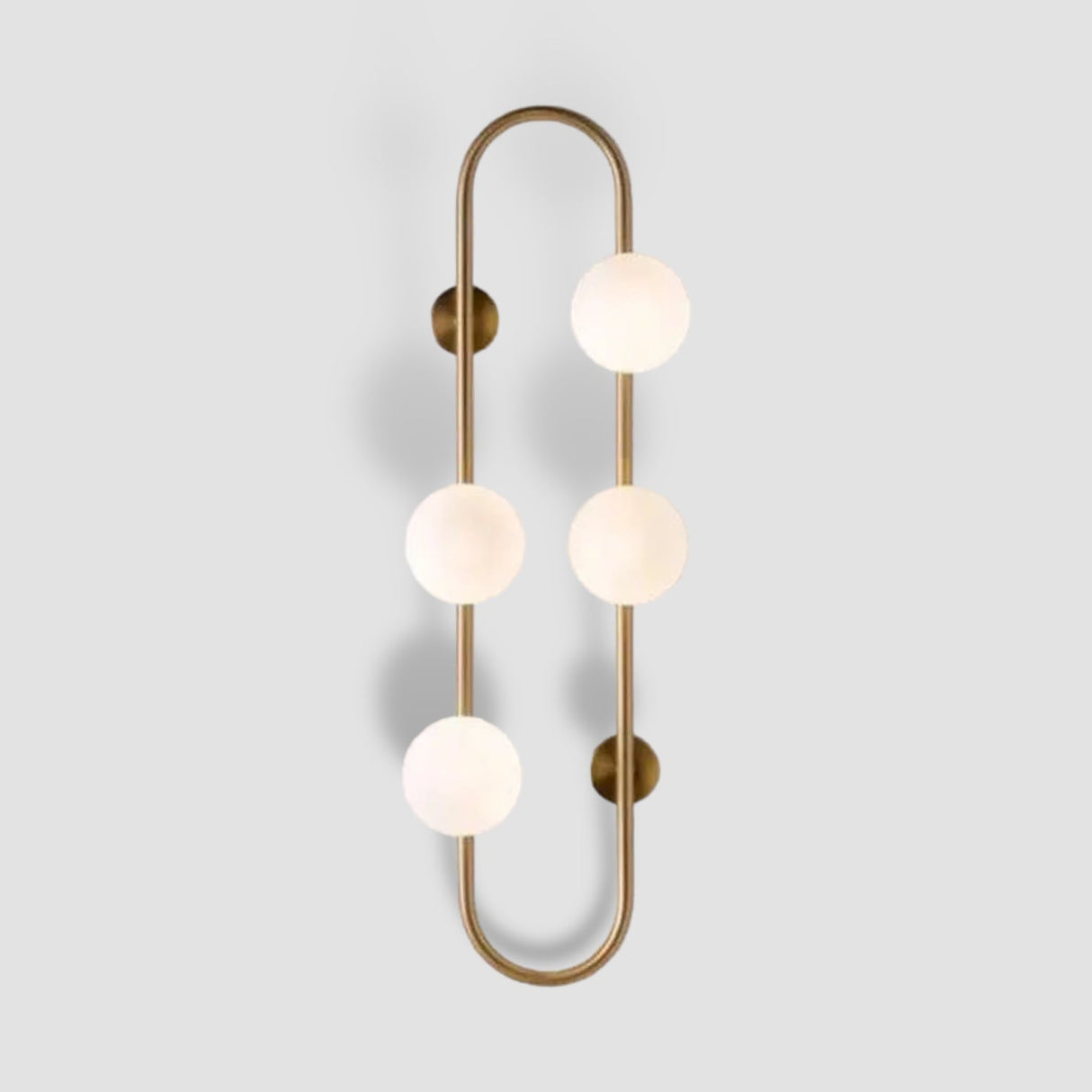 Modern Wall Sconce Brass Arch Glass Globe Design - Product showcase
