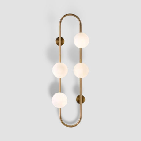 Modern Wall Sconce  Brass Arch Glass Globe Design - Product showcase