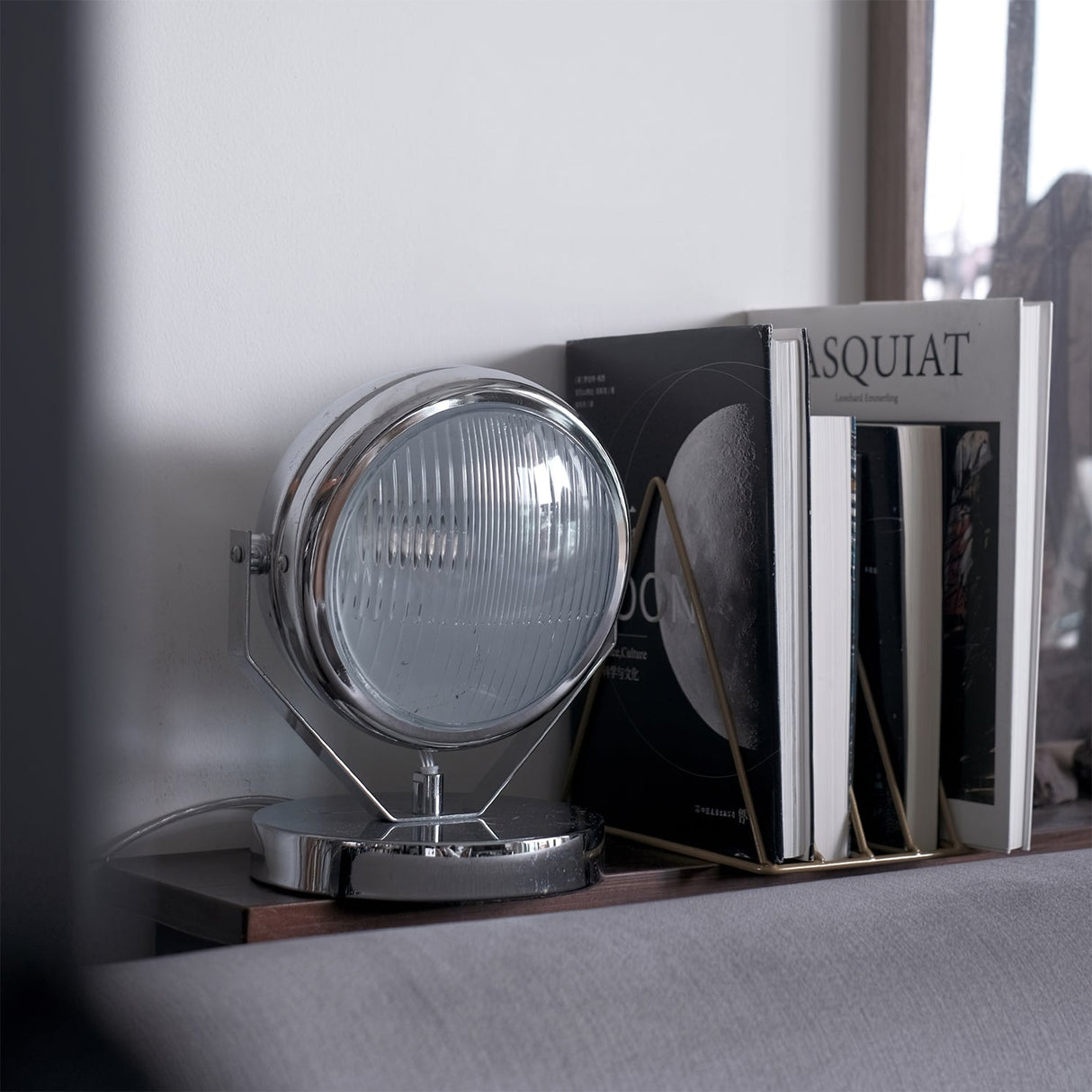 Industrial Table Lamp Chrome Glass Metal Design - Product detail 4